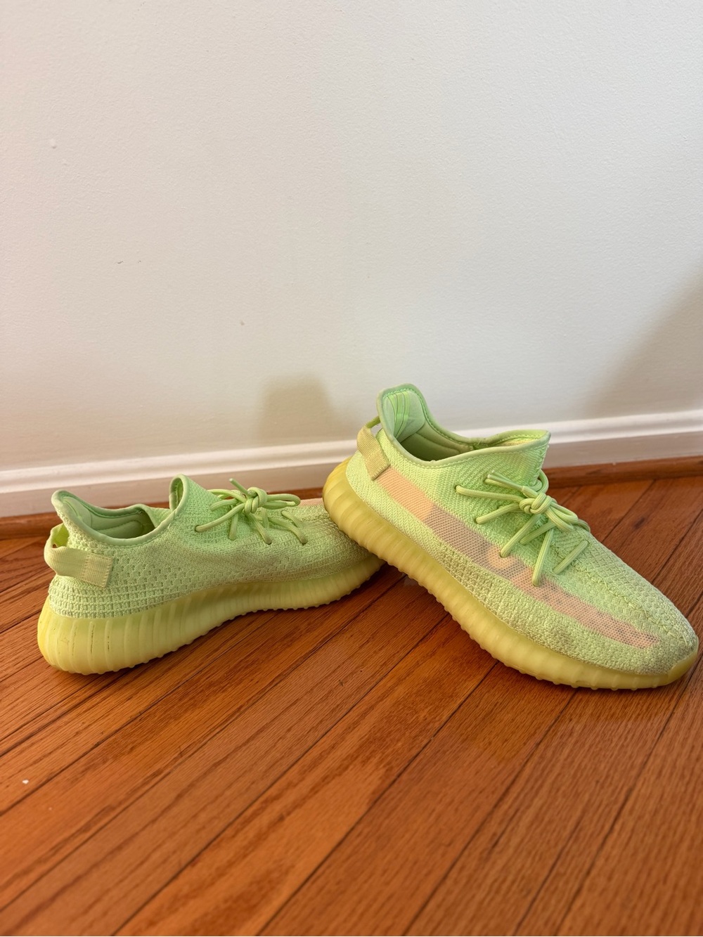 Yeezy Boost 350 V2 Neon Yellow-Green Knit Sneakers